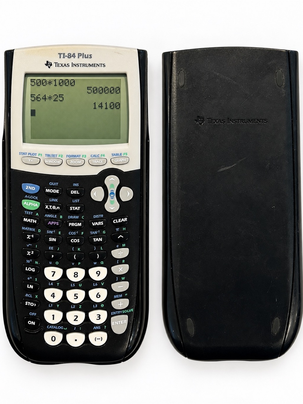 Texas Instruments TI-84 Plus Graphing Calculator w/ Cover Black, Tested Working